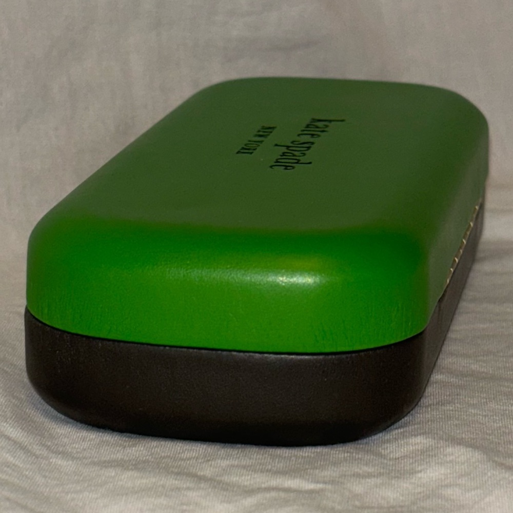 Kate Spade green & black hard shell signature eyeglass readers sunglass case - Picture 8 of 15
